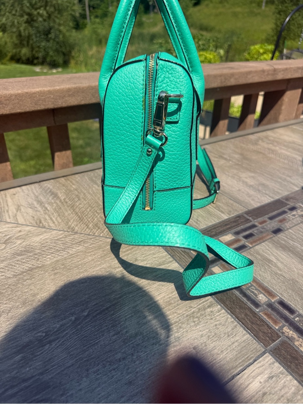 NWT Kate Spade New York Southport Avenue Alessa Satchel Turquoise Crossbody Bag - Picture 7 of 12